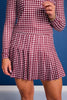 SSYS Pleated Pickleball Skort In Maroon Gingham