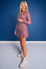 SSYS Pleated Pickleball Skort In Maroon Gingham