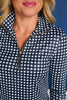 SSYS Long Sleeve Quarter Zip Top In Black Gingham