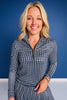 SSYS Long Sleeve Quarter Zip Top In Black Gingham