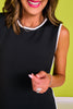 SSYS Contrast Sleeveless Scuba Dress Romper In Black White