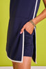 SSYS Contrast Sleeveless Scuba Dress Romper In Navy White