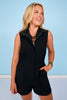 SSYS Kaylee Denim Romper In Black
