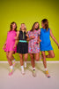 SSYS Neon Camo Print Puff Short Sleeve Collared Scuba Dress