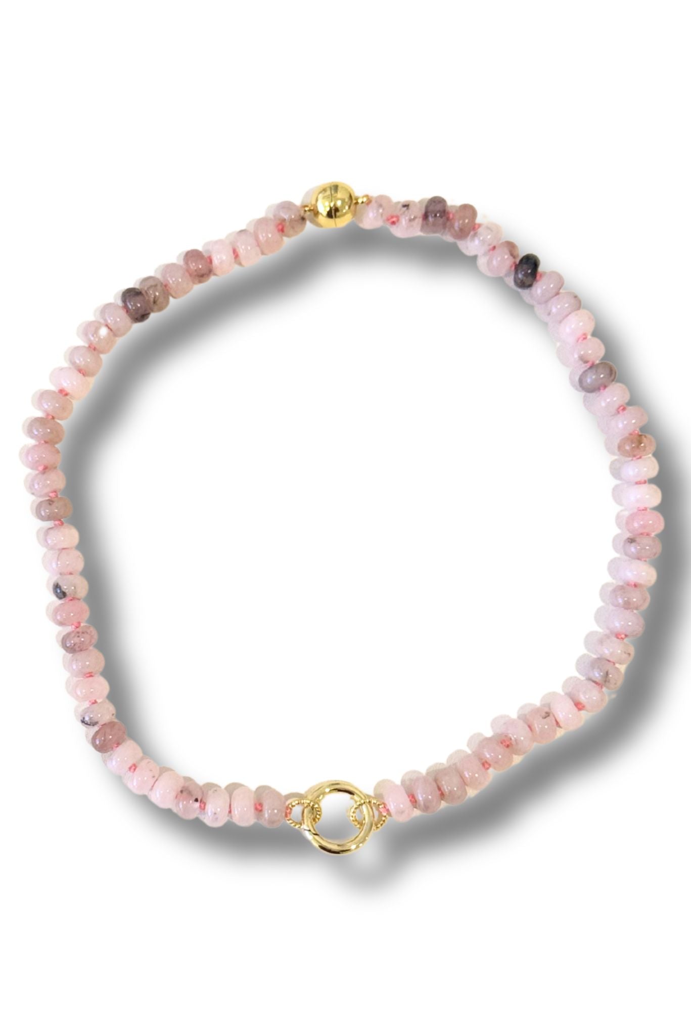 SSYS Pink Multi Beaded Charm Clasp Necklace