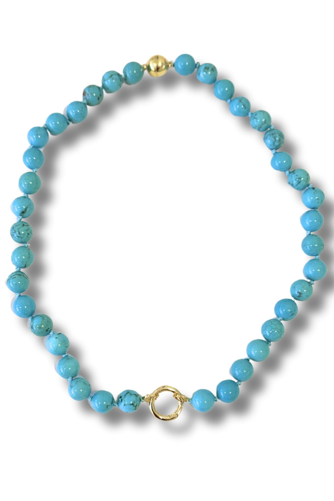 SSYS Turquoise Beaded Charm Clasp Necklace