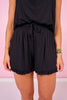 SSYS Raelynn Sleeveless Ruffle Pajama Short Set In Black *FINAL SALE*