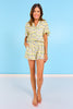 SSYS Connie Printed Short Sleeve Pajama Shorts Set In Limoncello Tiles