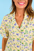 SSYS Connie Printed Short Sleeve Pajama Shorts Set In Limoncello Tiles