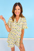 SSYS Connie Printed Short Sleeve Pajama Shorts Set In Limoncello Tiles