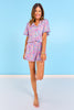 SSYS Connie Printed Short Sleeve Pajama Shorts Set In Wildflower Sky