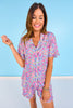 SSYS Connie Printed Short Sleeve Pajama Shorts Set In Wildflower Sky
