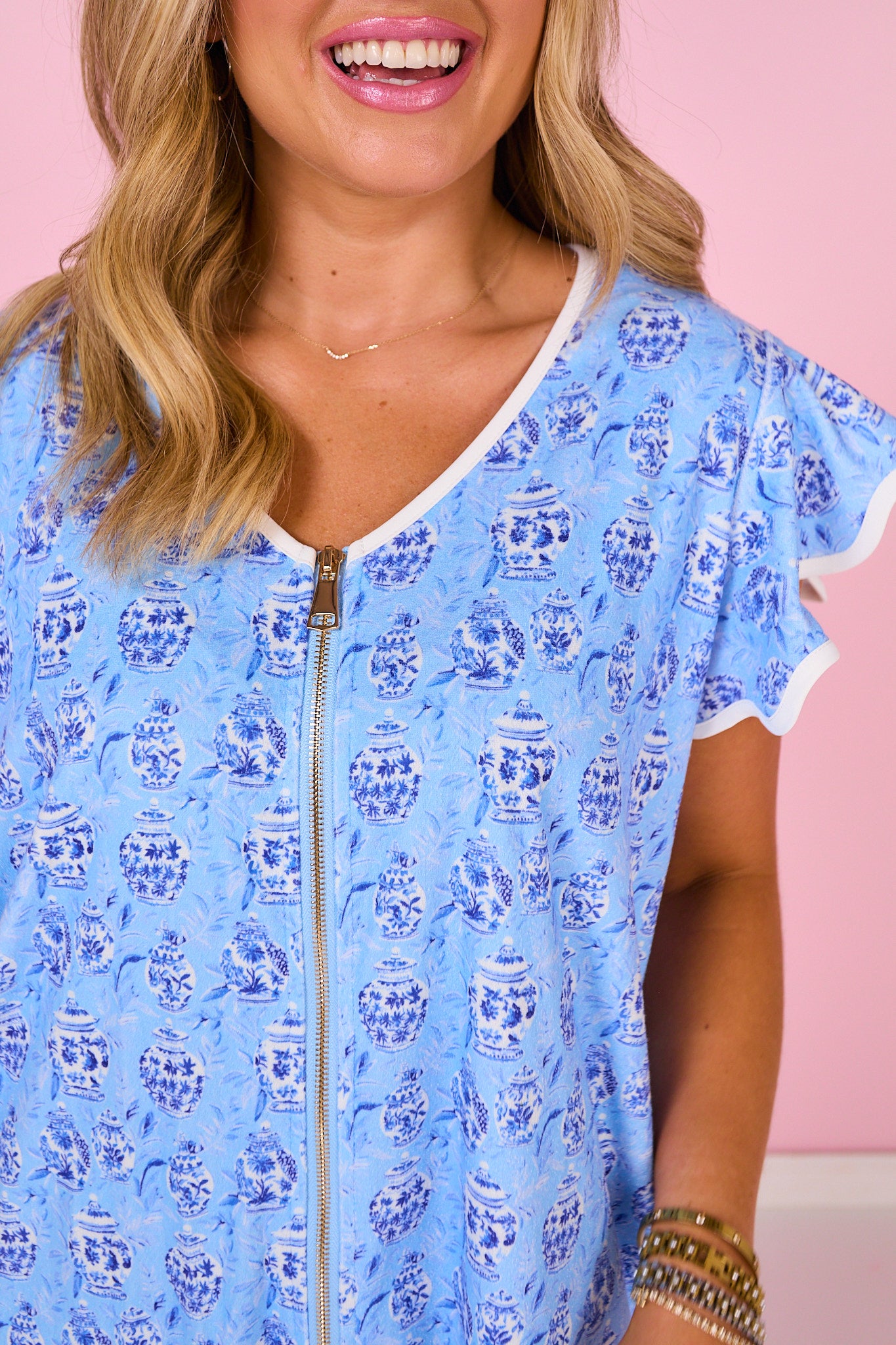 SSYS Blue Ginger Jars Printed Get Ready Robe™