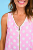 SSYS Sleeveless Get Ready Robe™ In Light Pink Polka Dots