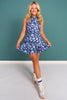 SSYS Indigo Bloom Sleeveless Polo and Pleated Skort Pickleball Set