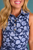 SSYS Indigo Bloom Sleeveless Polo and Pleated Skort Pickleball Set