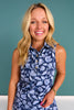 SSYS Indigo Bloom Sleeveless Polo and Pleated Skort Pickleball Set