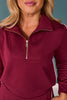 SSYS Sutton Air Long Sleeve Side Stripe Wide Leg Pants Set In Maroon