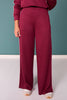 SSYS Sutton Air Long Sleeve Side Stripe Wide Leg Pants Set In Maroon