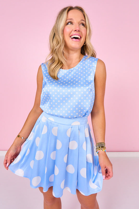 SSYS Matilda Polka Dot Skort Set In Blue