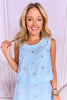 SSYS Kimrie Light Blue Sheer Organza Rhinestone Skirt Set