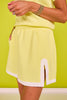 SSYS Scuba Contrast Puff Sleeve Active Skort Set In Butter Yellow