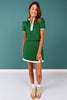 SSYS Scuba Contrast Puff Sleeve Active Skort Set In Hunter