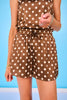 SSYS Darla Sleeveless Polka Dot Shorts Set In Brown