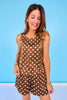 SSYS Darla Sleeveless Polka Dot Shorts Set In Brown