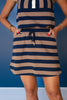 SSYS Landon Color Block Stripe Rugby Sleeveless Top and Peyton Skort Set In Navy and Taupe