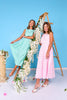 SSYS Paloma Sleeveless Pleated Maxi Skirt Set In Seafoam Tiles