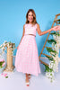 SSYS Paloma Sleeveless Pleated Maxi Skirt Set In Baby Pink Cane
