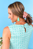 SSYS Paloma Sleeveless Pleated Maxi Skirt Set In Seafoam Tiles