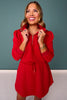 SSYS Elizabeth Long Sleeve Skort Set In Red Animal
