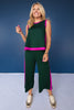SSYS Colorblock Sleeveless Top with Crop Pants Air Set in Hunter and Orchid