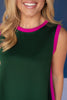 SSYS Colorblock Sleeveless Top with Crop Pants Air Set in Hunter and Orchid