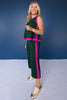 SSYS Colorblock Sleeveless Top with Crop Pants Air Set in Hunter and Orchid