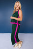 SSYS Colorblock Sleeveless Top with Crop Pants Air Set in Hunter and Orchid