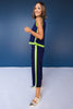 SSYS Colorblock Sleeveless Top with Crop Pants Air Set in Navy and Matcha