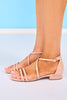 Nude Strappy Ankle Short Heels