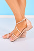 Nude Strappy Ankle Short Heels