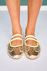 Shu Shop Gold Metallic Mary Jane Sneaker Flats