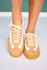 Camel Retro Lace-Up Sneakers