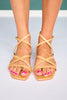 Shu Shop Camel Croc Strappy Sandals