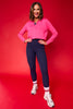 SSYS Pink Long Sleeve Frill V Neck Active Top