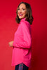 SSYS Pink Long Sleeve Frill V Neck Active Top