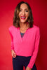 SSYS Pink Long Sleeve Frill V Neck Active Top