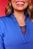 SSYS Royal Long Sleeve Frill V Neck Active Top