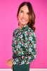 SSYS Becca Contrast Piping Button Down Top In Hunter Floral