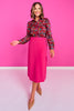 SSYS Becca Contrast Piping Button Down Top In Pink Floral